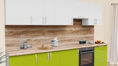 Кухня на заказ Белый глянец 6G Лайм